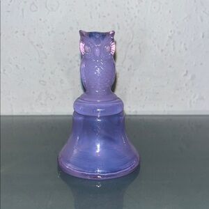 Vintage Boyd Slag Class Crystal Art Owl Bell